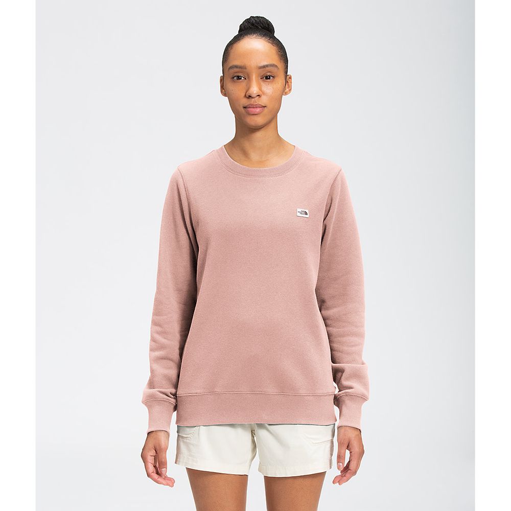 The North Face Sweatshirts Womens Australia - The North Face Heritage Patch Crew Sand Rose (IPF-5601